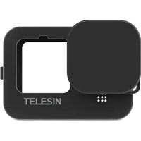 Telesin beschermhoes siliconen met lensdop voor GoPro 13 zwart inclusief draagriem - thumbnail