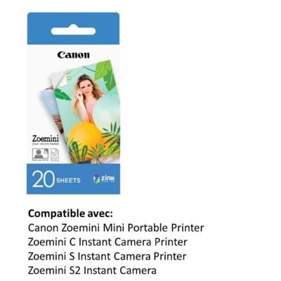 Glanzend Fotopapier Canon Canon Zoemini ZINK Photo Paper - 20 Sheets 20 Lakens