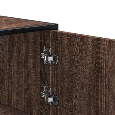 Hoge kast 68x35x106,5cm bewerkt hout en metaal bruin eikenkleur Hoge kast 68x35x106,5cm bewerkt hout en metaal bruin eikenkleur