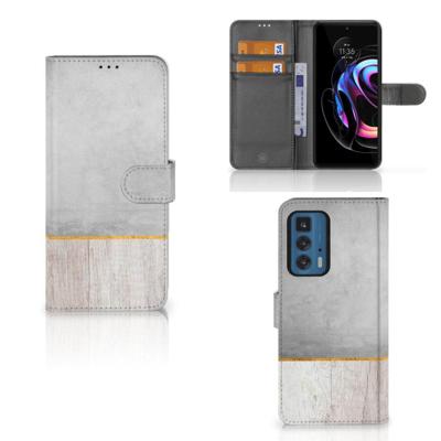 Motorola Edge 20 Pro | Book Style Case | Wood Concrete