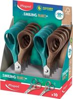 Schaar Maped Smiling Planet 12cm links display à 10 stuks assorti - thumbnail