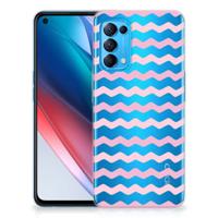 OPPO Find X3 Lite | Reno5 5G TPU bumper Waves Roze - thumbnail