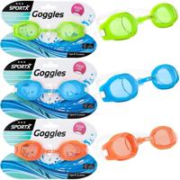 SportX Junior Zwembril 3 Sterren Groen/Blauw/Oranje Assorti - thumbnail