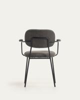 Kave Home Auxtina eetkamerstoel Corduroy Dark Grey - thumbnail