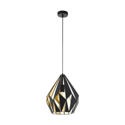 Eglo HanglampCarlton 1 31cm zwart met goud - 49931