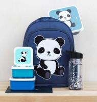 A Little Lovely Company eetset Panda junior polyetheen blauw 4 delig - thumbnail