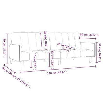 Slaapbank 2-zits fluweel geel