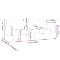 Slaapbank 2-zits fluweel crmekleurig - thumbnail