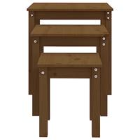 Tafeltjesset 3 st massief grenenhout honingbruin - thumbnail