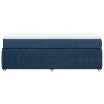Boxspring met matras stof blauw 140x190 cm - thumbnail