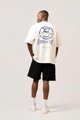 Equalité Chloé Boxy T-Shirt Heren Gebroken Wit/Blauw - Maat M - Kleur: Gebroken WitBlauw | Soccerfanshop Equalité Chloé Boxy T-Shirt Heren Gebroken Wit/Blauw - Maat M - Kleur: Gebroken WitBlauw | Soccerfanshop