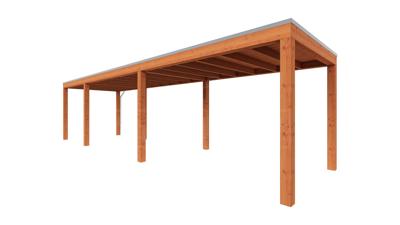 Trendhout Overkapping Palermo 965x255 cm- Plat dak- Hout- Trendhout