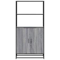 Hoge kast 68x35x139cm bewerkt hout en metaal grijs sonoma eiken - thumbnail