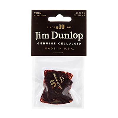 Dunlop 483P05TH Celluloid Shell Pick Thin plectrum set 12 stuks