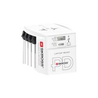 2-polige wereldreisadapter met geïntegreerde dubbele USB-oplader (1x USB C & 1 x USB) 45 Watt Power Delivery - thumbnail