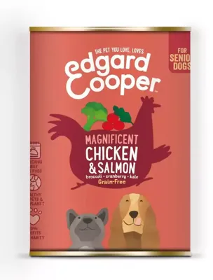 Hond blik senior kip/zalm 400g Edgard & Cooper - Edgard en cooper