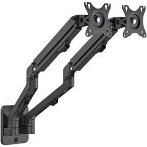 Dubbele monitorarm met gasveer (zwenkbaar), 17”-27” / 7 kg