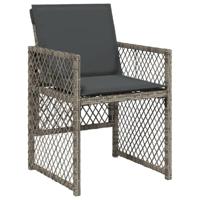 11-delige Tuinset met kussens poly rattan grijs - thumbnail