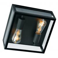 Plafondlamp Stanford plafonniere E27 fitting Zwart wandlamp IP43 - thumbnail