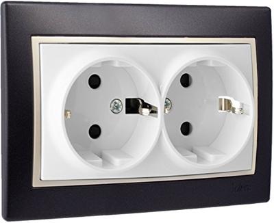 Plug-in basis Solera Europa erp60/2nu Bipolair Dubbel Zwart Ingebed, ingebouwd 250 V 16 A Plug-in basis Solera Europa erp60/2nu Bipolair Dubbel Zwart Ingebed, ingebouwd 250 V 16 A