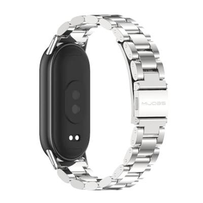 Stalen schakelband - Zilver - Xiaomi Smart Band 8 / 9 / 10 Stalen schakelband - Zilver - Xiaomi Smart Band 8 / 9 / 10
