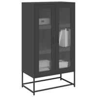 Hoge kast 68x39x123 cm staal zwart - thumbnail
