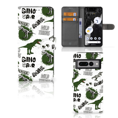 Telefoonhoesje | Met pasjeshouder | voor Google Pixel 7 Pro Dinosaurus Telefoonhoesje | Met pasjeshouder | voor Google Pixel 7 Pro Dinosaurus
