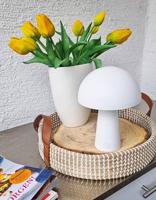 Anna's Collection Led tafellamp rond wit 15x15x21cm - thumbnail