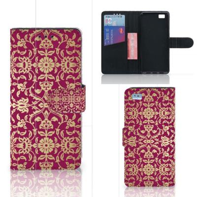 Wallet Case Huawei Ascend P8 Lite Barok Pink Wallet Case Huawei Ascend P8 Lite Barok Pink