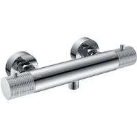 Wiesbaden Ribbd Thermostatische Douchemengkraan - Hartafstand 15 cm - Chroom - thumbnail