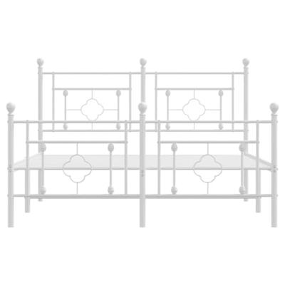 Bedframe met hoofd- en voeteneinde metaal wit 135x190 cm