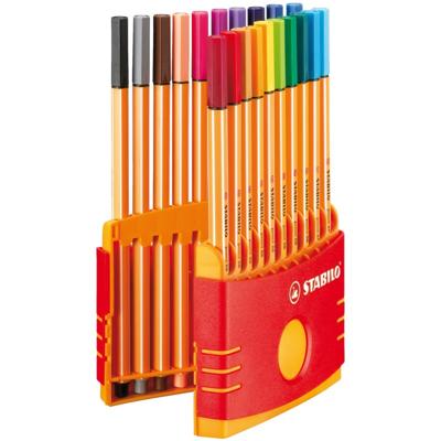 Stabilo point 88 colorparade rood/oranje, 20st.