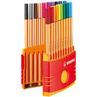Stabilo point 88 colorparade rood/oranje, 20st. - thumbnail