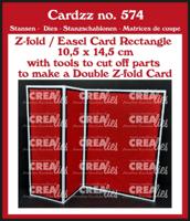 Crealies • cardzz (double) z-fold / easel card rechthoek verticaal - thumbnail
