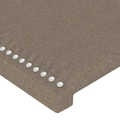 Hoofdbord met randen 103x16x118/128 cm stof taupe - thumbnail