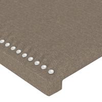 Hoofdbord met randen 203x16x118/128 cm stof taupe - thumbnail