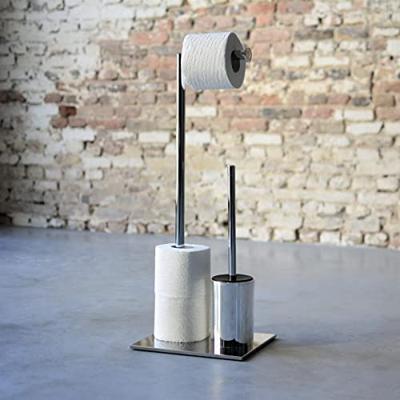 Toiletbutler Sealskin Tube met Toiletrolhouder, Reserverolhouder en Toiletborstel met Houder Vrijstaand Chroom Toiletbutler Sealskin Tube met Toiletrolhouder, Reserverolhouder en Toiletborstel met Houder Vrijstaand Chroom