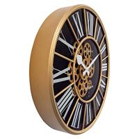 NeXtime NE-3283ZW Gear Klok William + Bewegende Tandwielen 50 cm Zwart - thumbnail