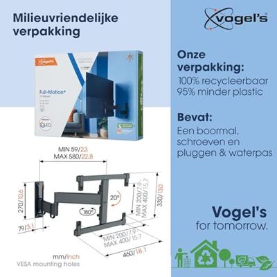 Vogels TVM 3465 Draaibare OLED tv-beugel TV beugel Zwart - thumbnail