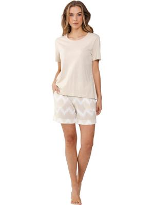 Duurzame shortama beige zigzag Duurzame shortama beige zigzag