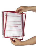 Durable Wandhouder | 5 zichtpanelen | rood | met profielframef. | 1 stuk - 555103 555103 - thumbnail