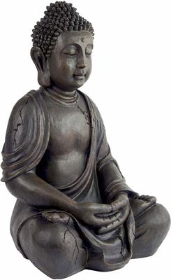 Boltze Home Tuinbeeld boeddha h30cm polyresin bruin