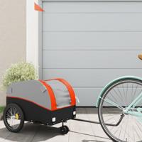 VidaXL Fietstrailer 30 kg ijzer zwart en oranje - thumbnail