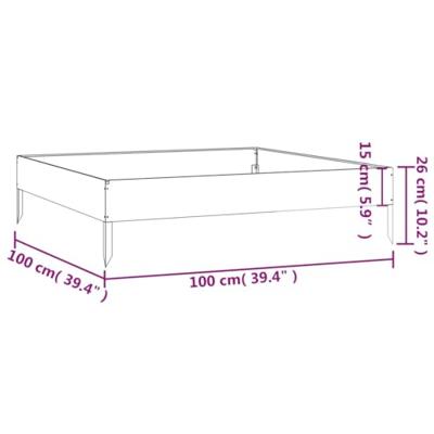 VidaXL Plantenbak verhoogd 100x100x26 cm cortenstaal