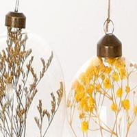 Hang. ei droog bloemen l8b6 cm geel HBX Deco - Hbx deco - thumbnail