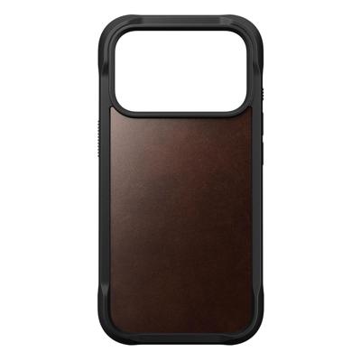 Nomad Rugged Leather Case iPhone 17 Pro Rustic Brown Horween