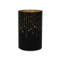 Svenska Living Cylinder glas 14cm led zwart 3xaa timer - thumbnail