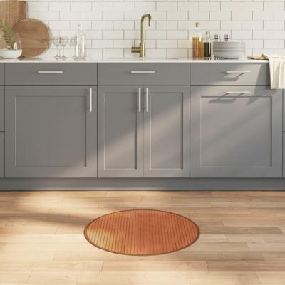 Vloerkleed rond 60 cm bamboe bruin