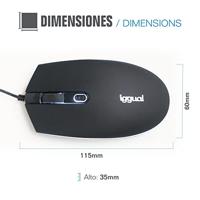 Muis iggual IGG317624 Wit Zwart - thumbnail