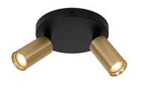 Lucide RITMO - Plafondspot - Ø 15 cm - 2xGU10 (MR11) - Mat Goud / Messing - thumbnail